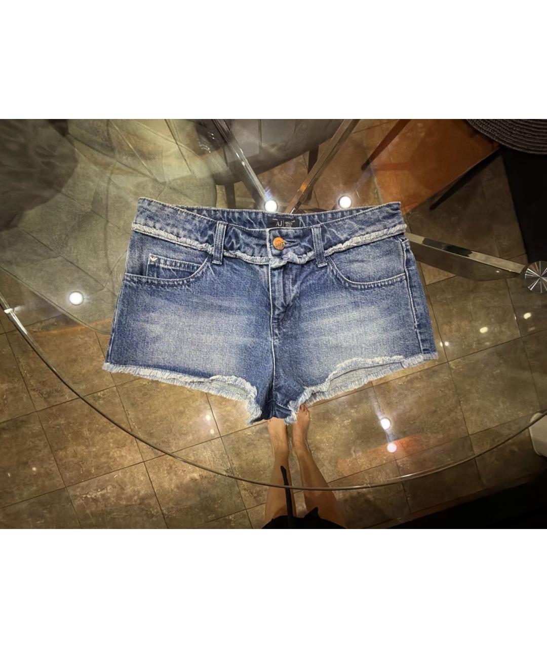 ARMANI JEANS Темно-синие деним шорты, фото 8