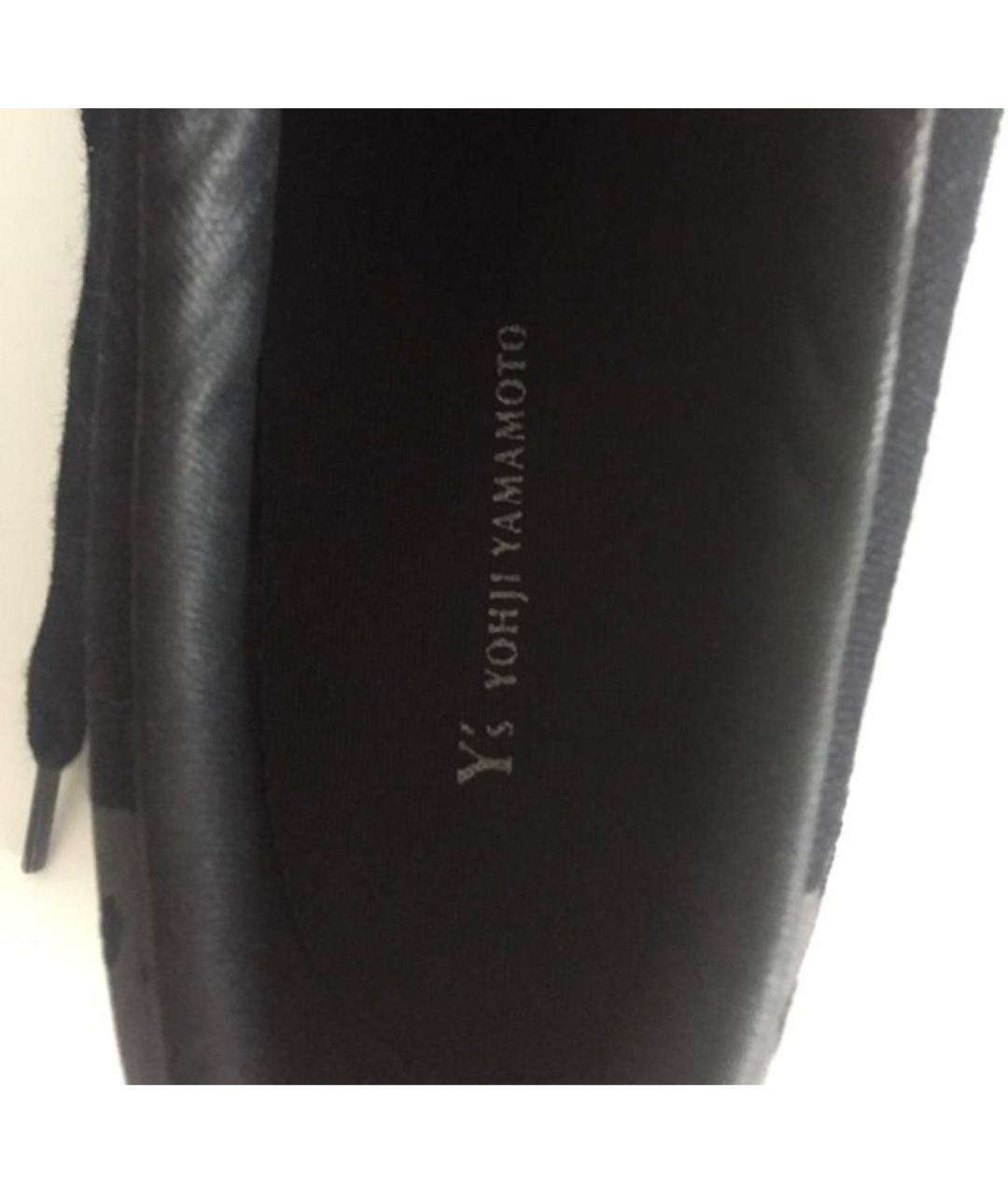 YOHJI YAMAMOTO Черные текстильные лоферы, фото 4