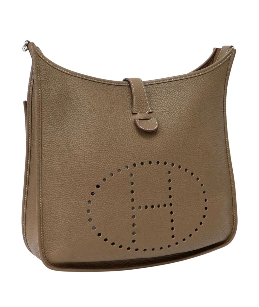 HERMES Серая кожаная сумка через плечо, фото 1