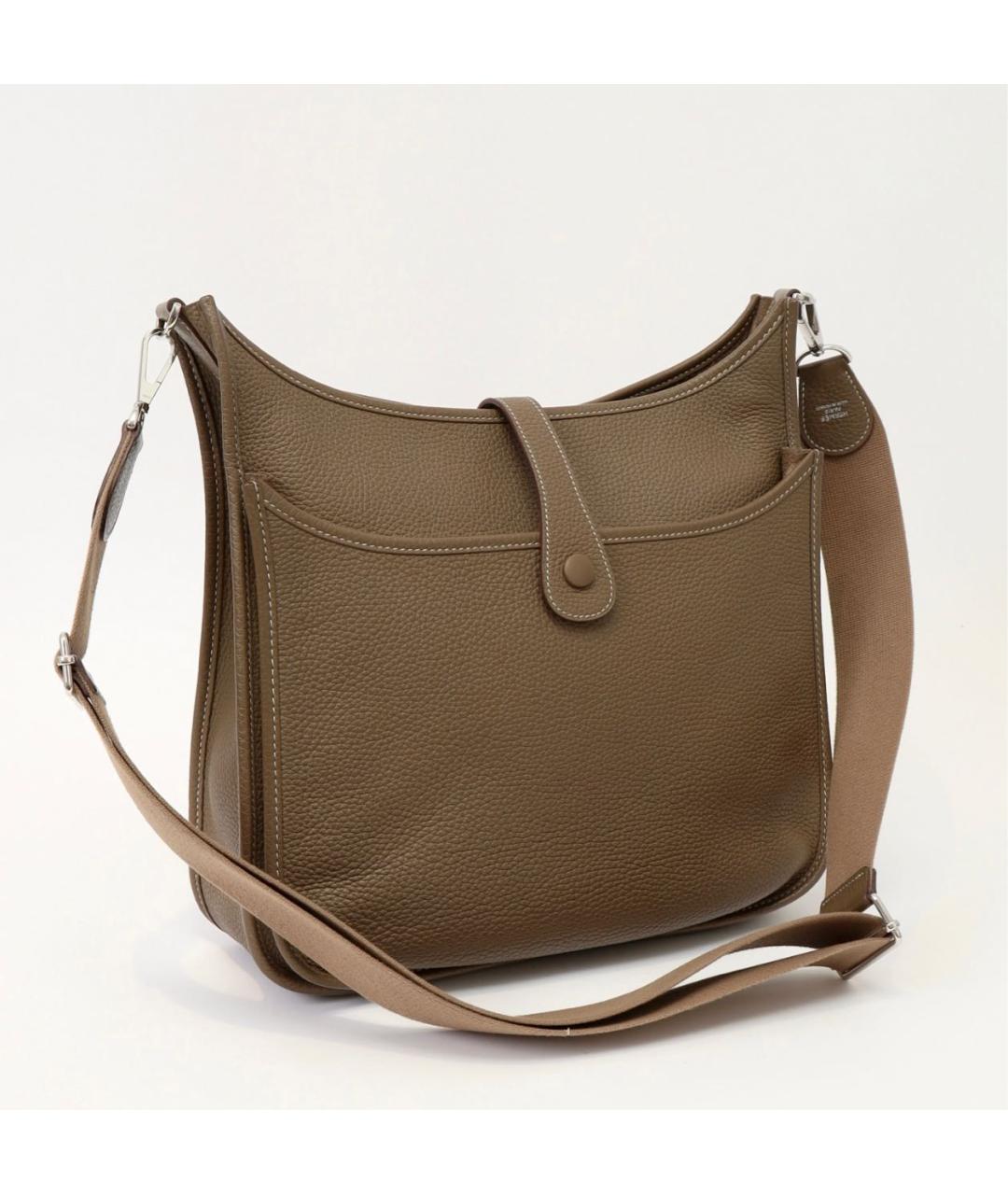 HERMES Серая кожаная сумка через плечо, фото 2