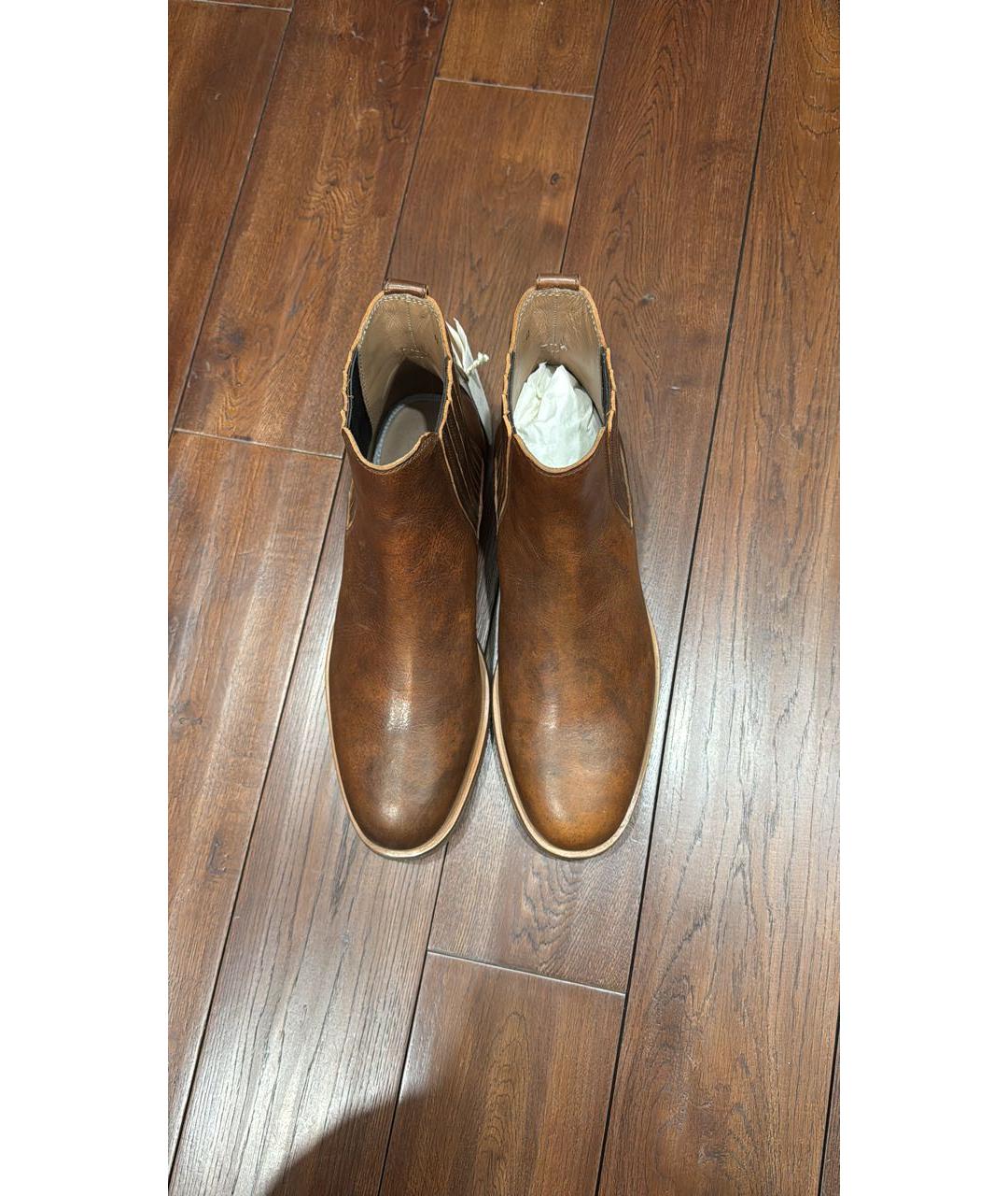 BRUNELLO CUCINELLI Коричневые кожаные высокие ботинки, фото 3