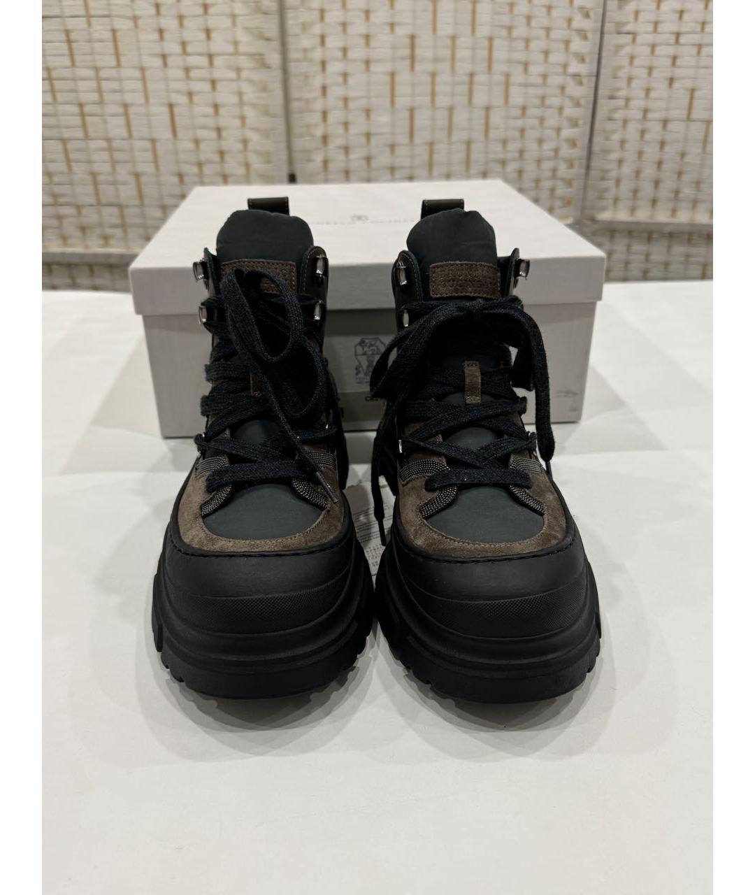 BRUNELLO CUCINELLI Коричневые замшевые ботинки, фото 3