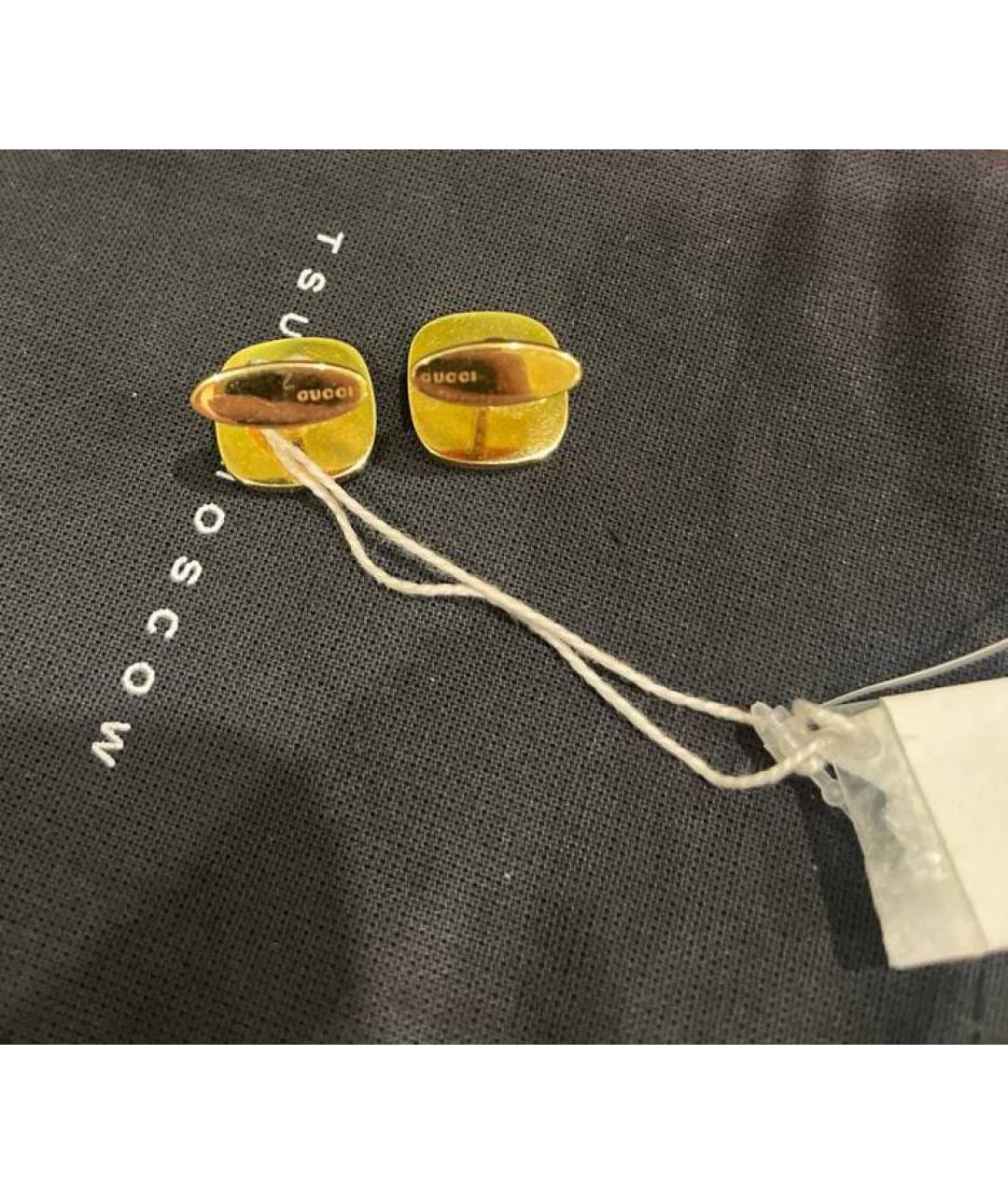 GUCCI Черные запонки из желтого золота, фото 6