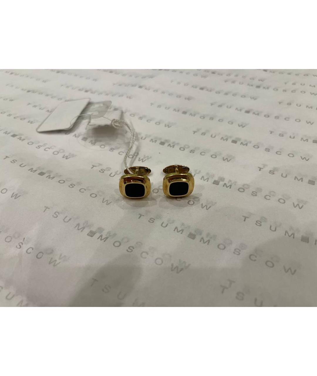 GUCCI Черные запонки из желтого золота, фото 2