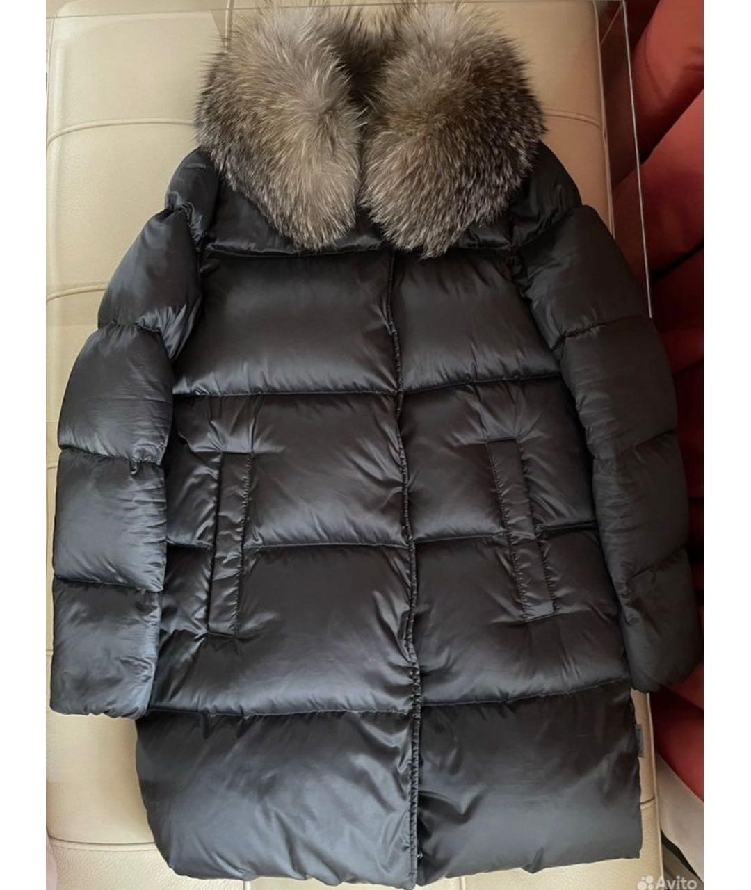 MONCLER Серый полиамидовый пуховик, фото 2