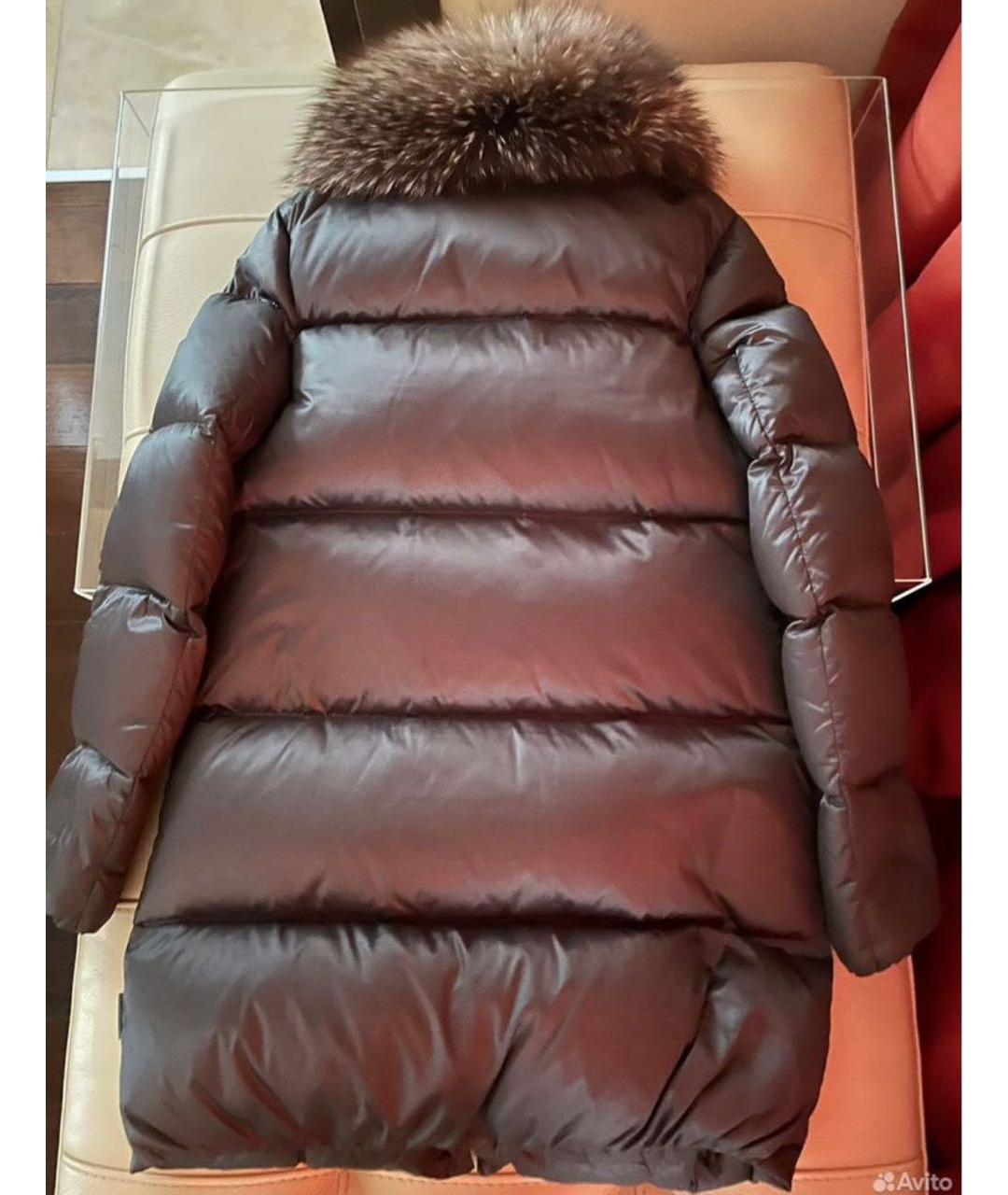 MONCLER Серый полиамидовый пуховик, фото 3