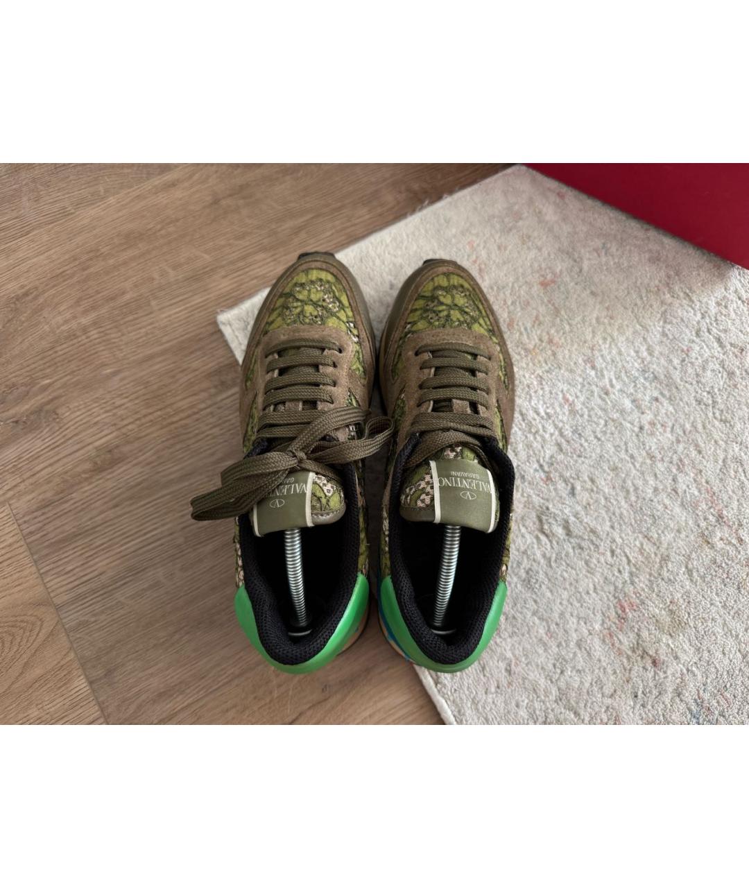 VALENTINO Коричневые кожаные кроссовки, фото 3