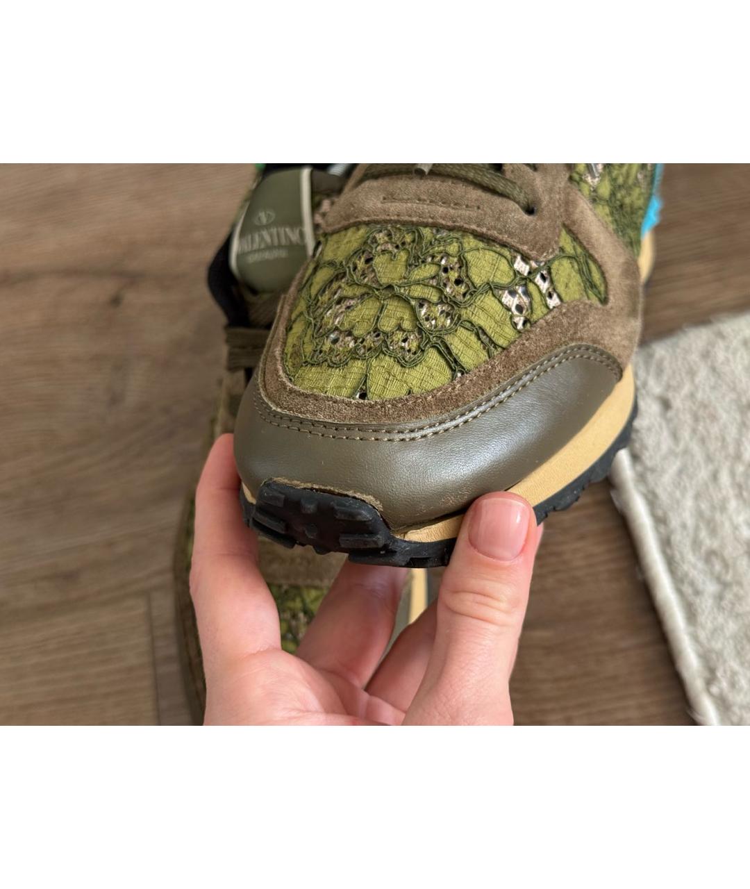 VALENTINO Коричневые кожаные кроссовки, фото 7