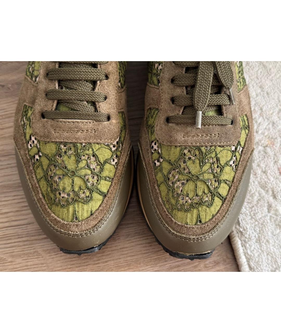 VALENTINO Коричневые кожаные кроссовки, фото 6