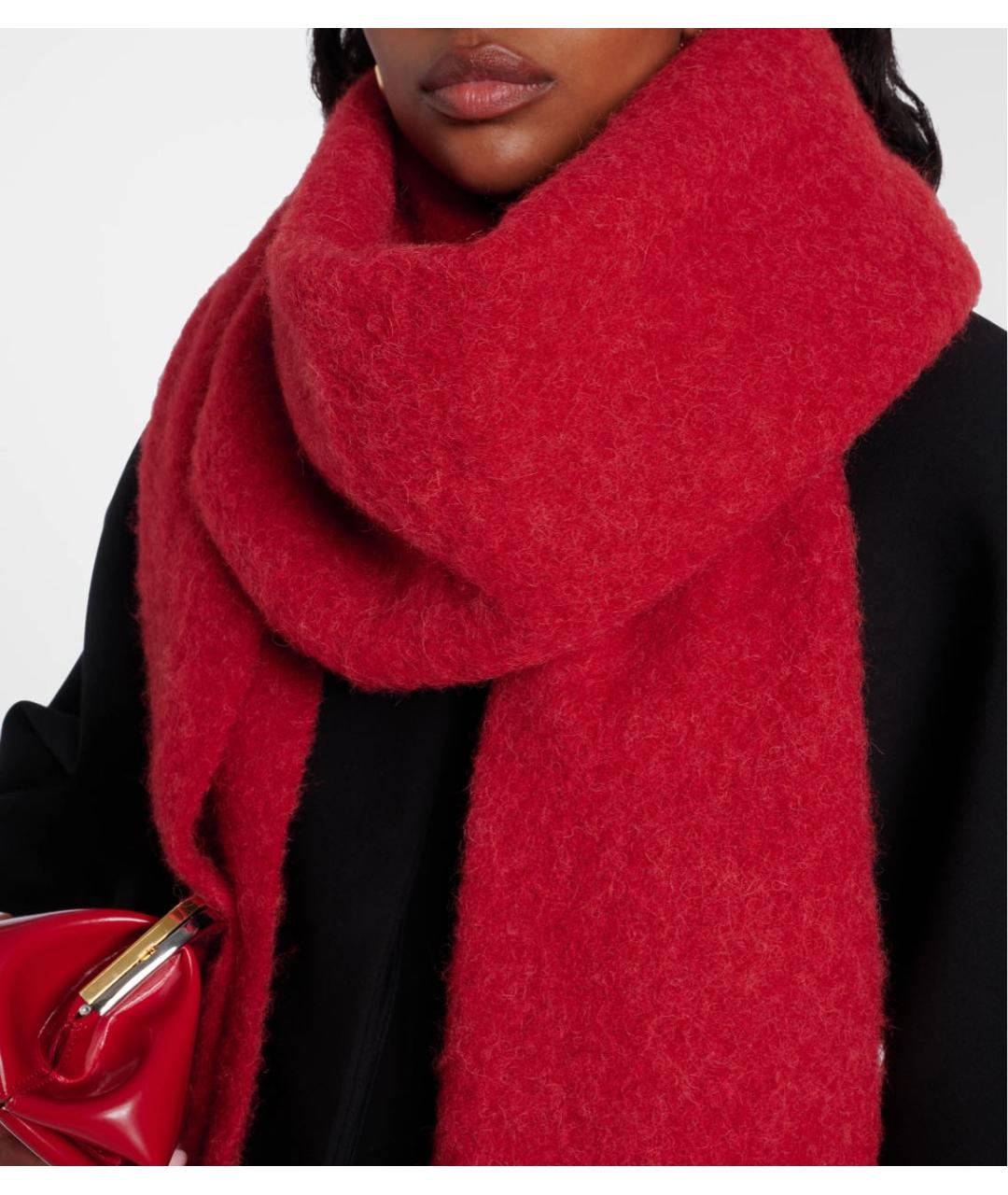 JACQUEMUS Красный шерстяной шарф, фото 3