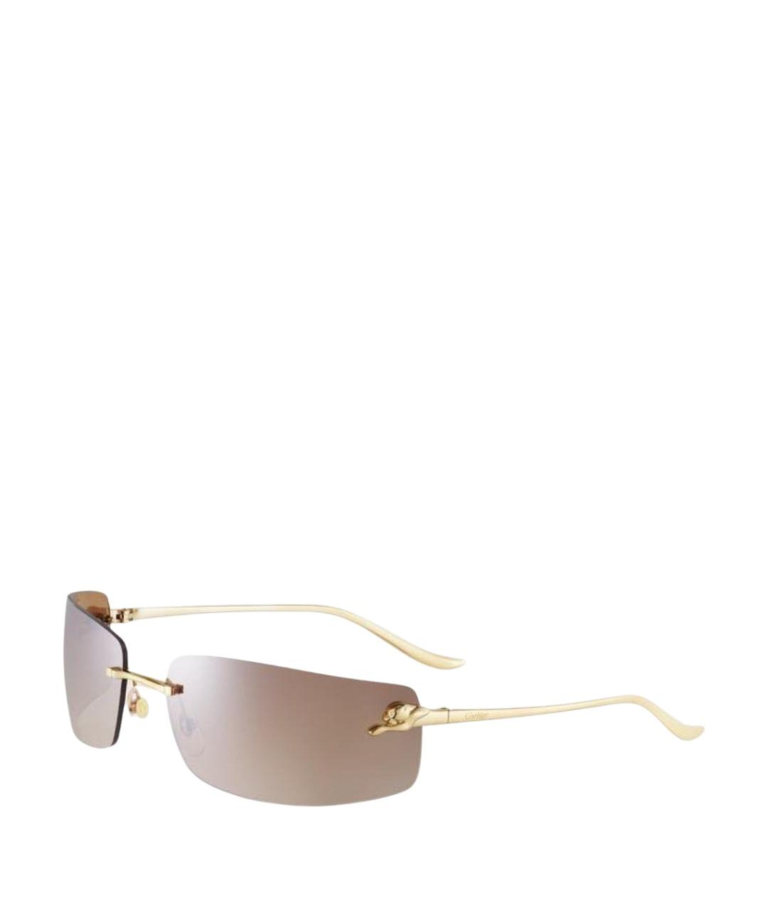 CARTIER Золотые металлические солнцезащитные очки, фото 1