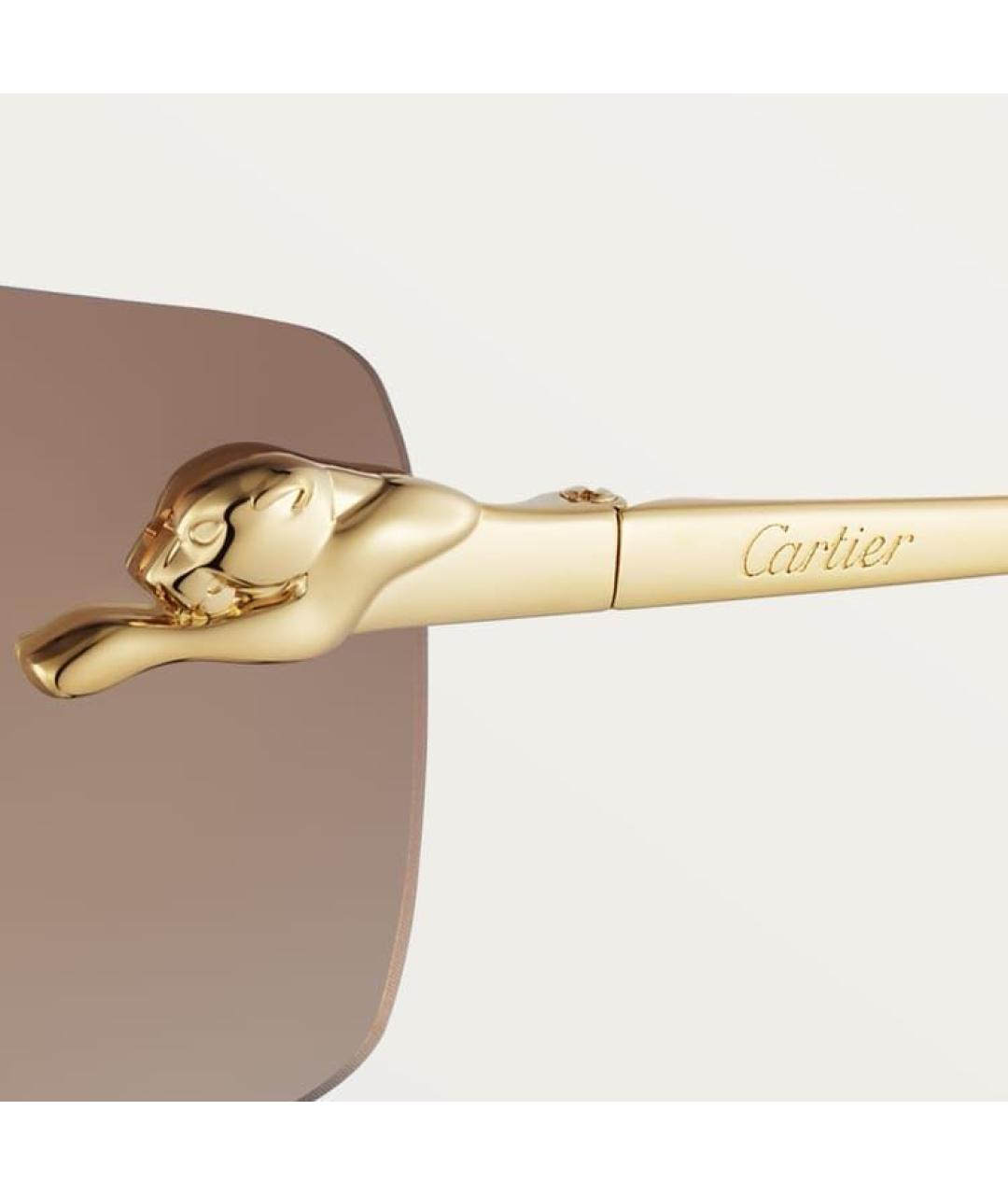 CARTIER Золотые металлические солнцезащитные очки, фото 2