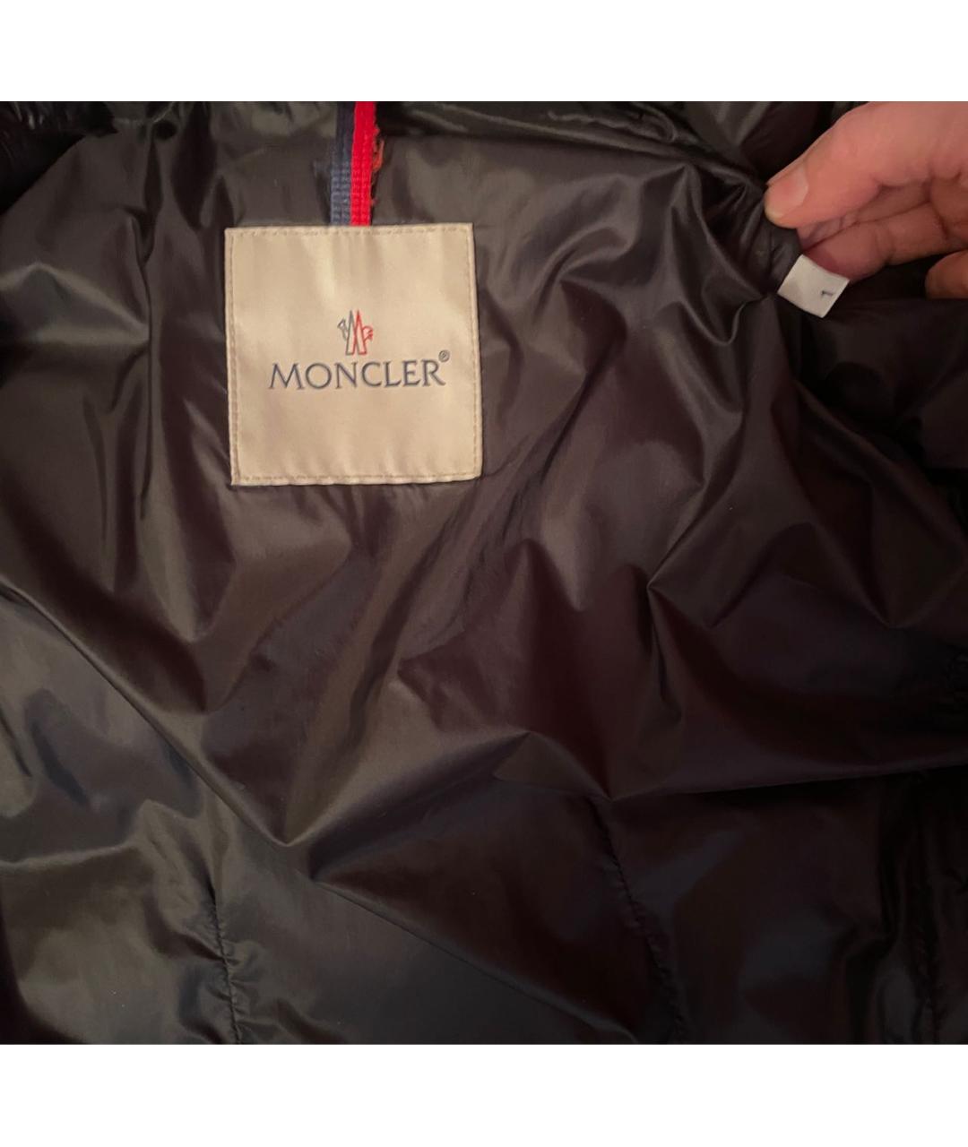 MONCLER Черный полиамидовый пуховик, фото 3