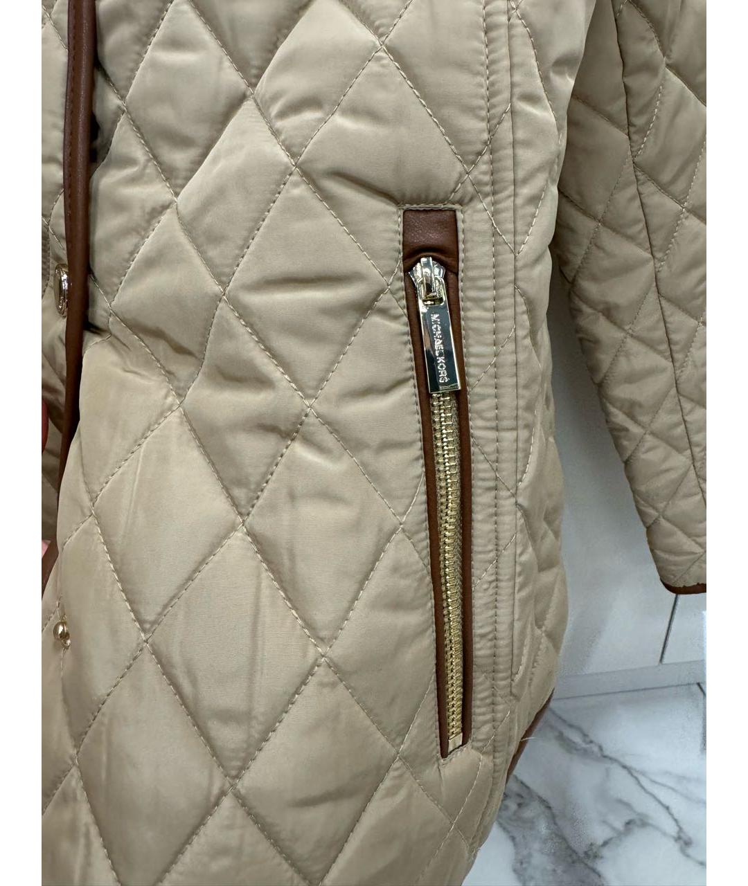 MICHAEL KORS Бежевая полиэстеровая куртка, фото 4