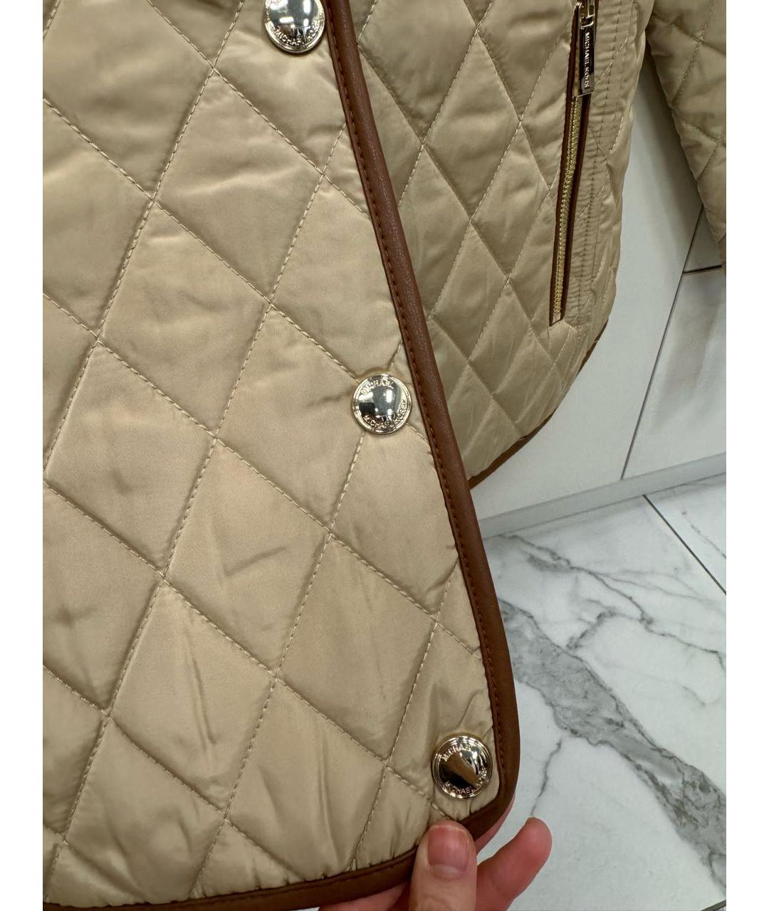 MICHAEL KORS Бежевая полиэстеровая куртка, фото 3