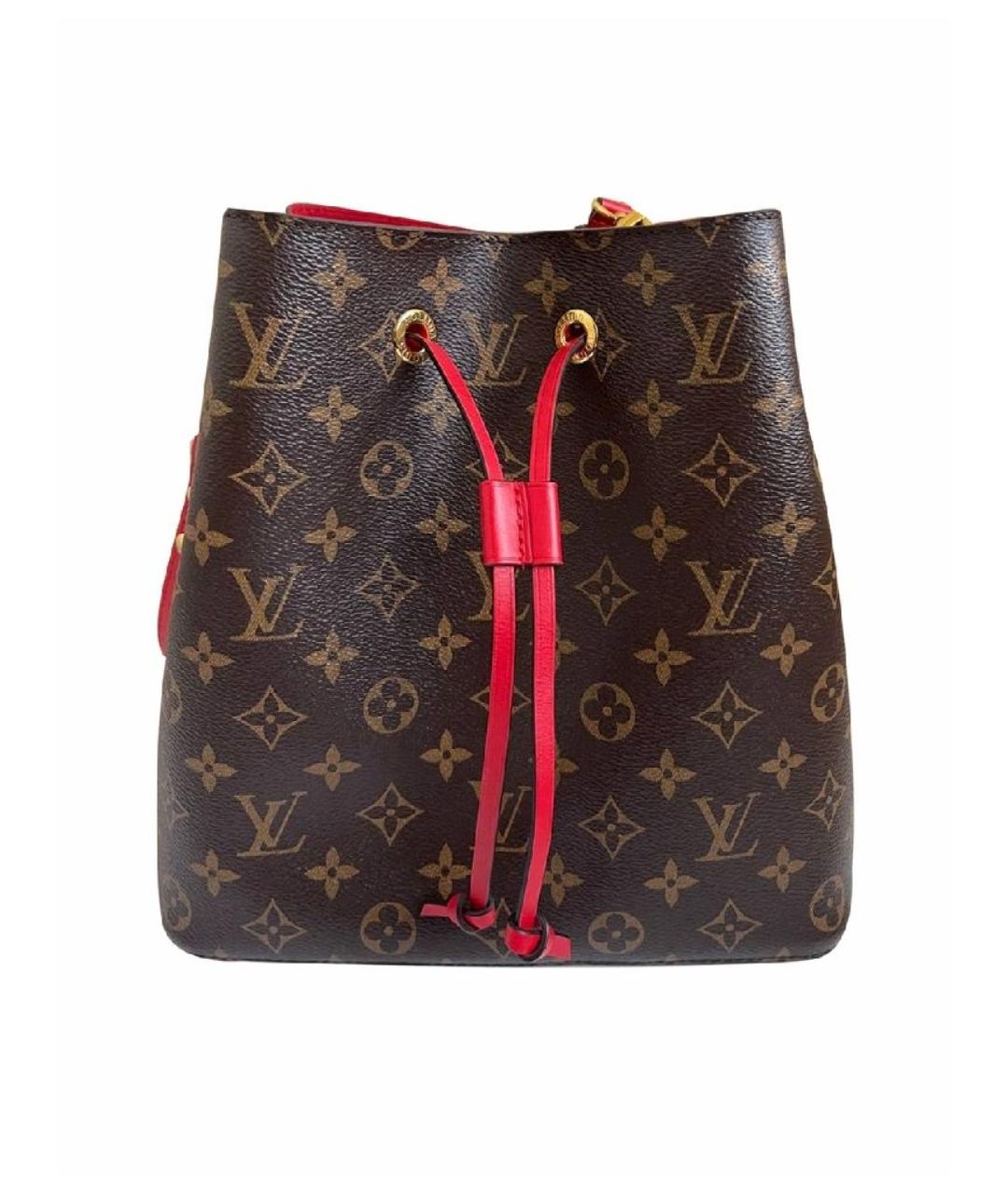 LOUIS VUITTON Бордовая кожаная сумка с короткими ручками, фото 1