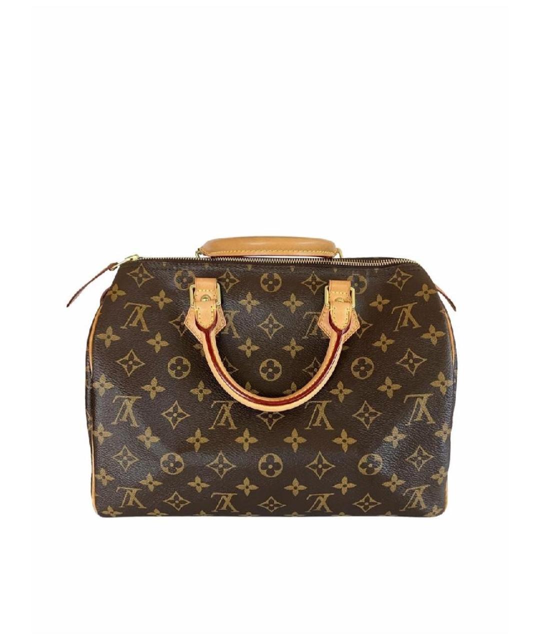 LOUIS VUITTON Коричневая кожаная сумка с короткими ручками, фото 1