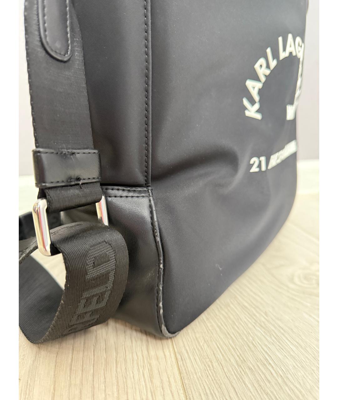 KARL LAGERFELD Черная тканевая сумка тоут, фото 5