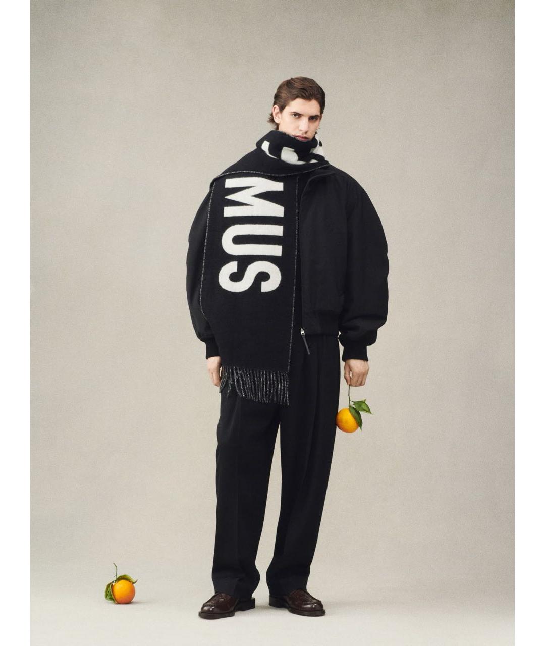 JACQUEMUS Черный шерстяной шарф, фото 4