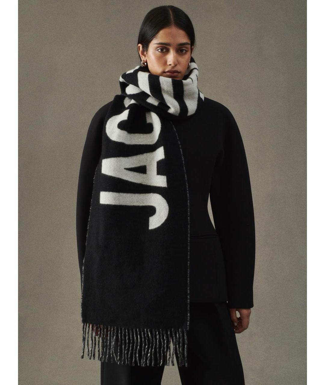 JACQUEMUS Черный шерстяной шарф, фото 2