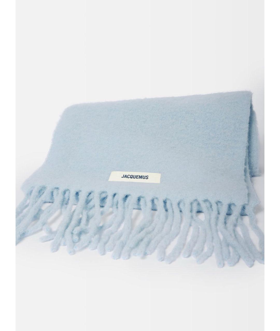 JACQUEMUS Голубой шерстяной шарф, фото 3