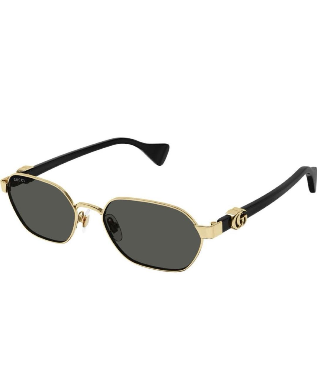 GUCCI Золотые металлические солнцезащитные очки, фото 2