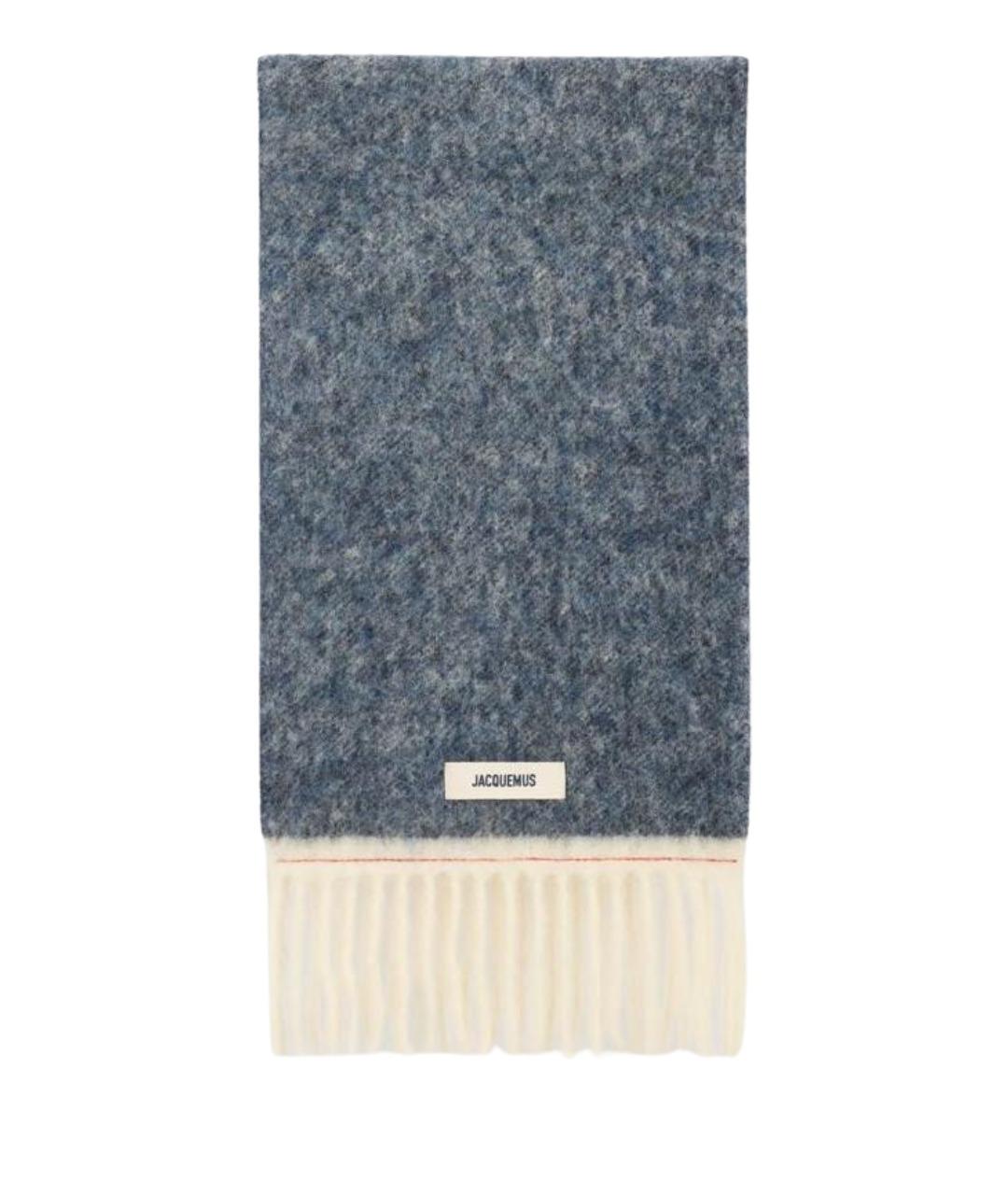 JACQUEMUS Синий шерстяной шарф, фото 1