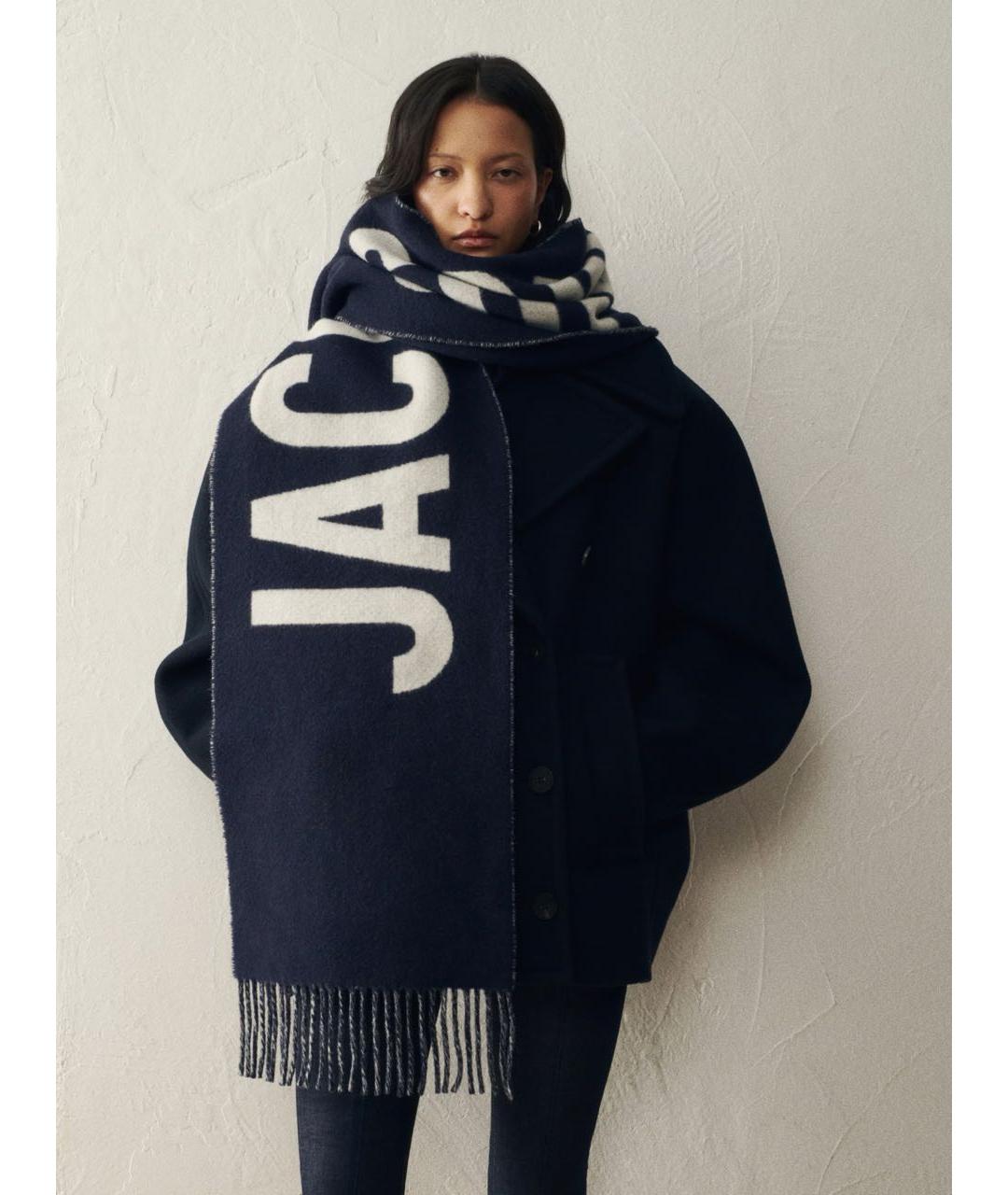 JACQUEMUS Темно-синий шерстяной шарф, фото 2