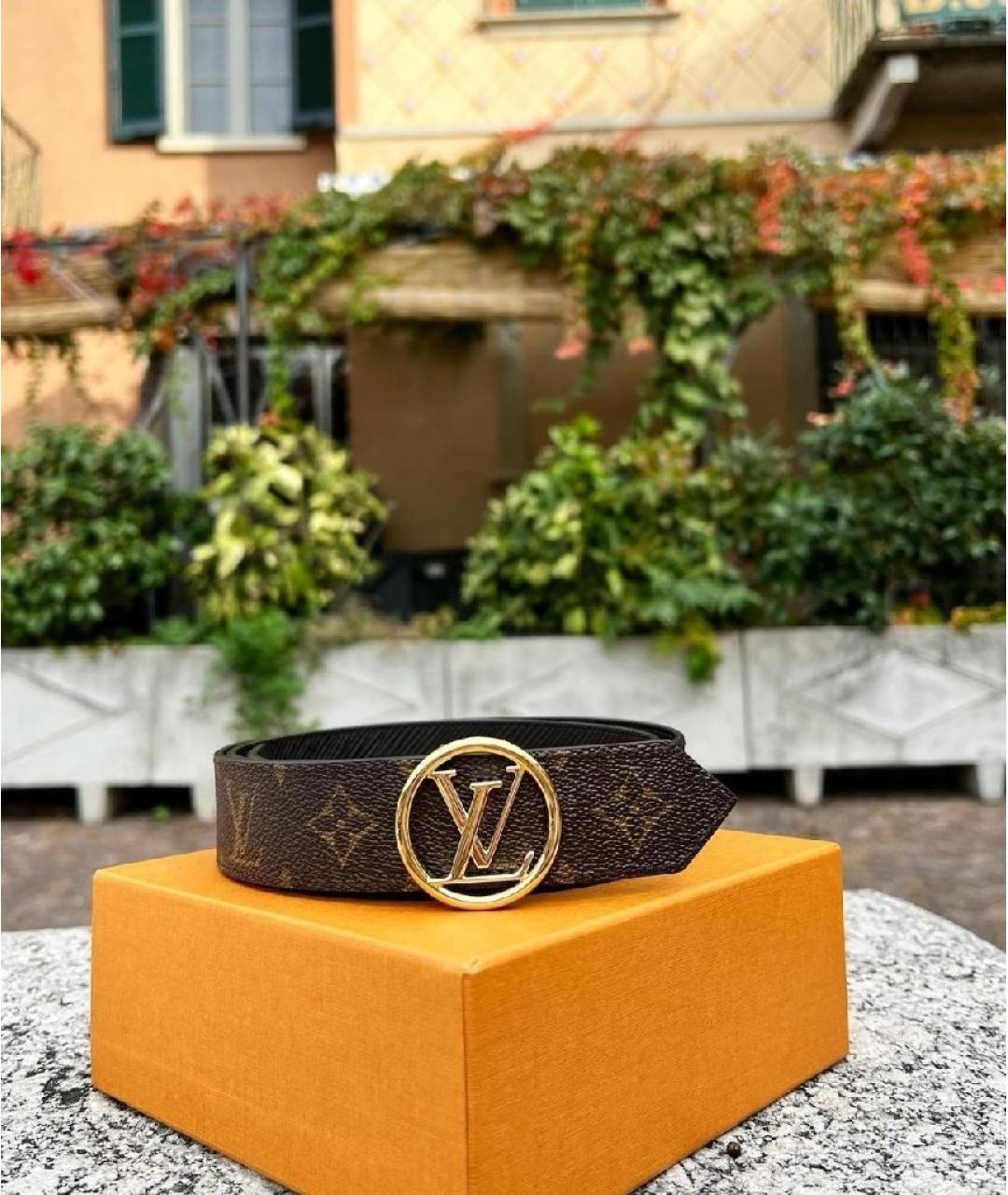 LOUIS VUITTON Коричневый кожаный ремень, фото 2