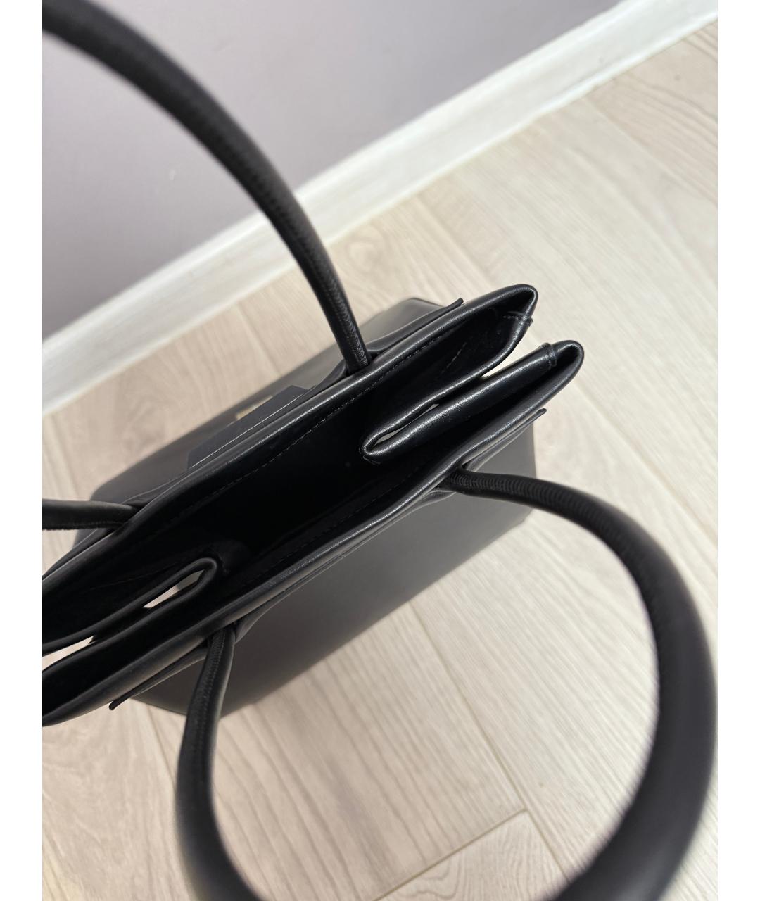 KARL LAGERFELD Черная кожаная сумка с короткими ручками, фото 4