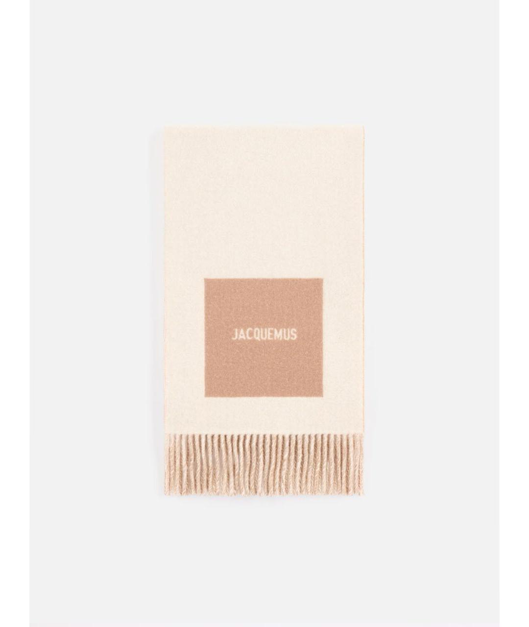 JACQUEMUS Бежевый шерстяной шарф, фото 6