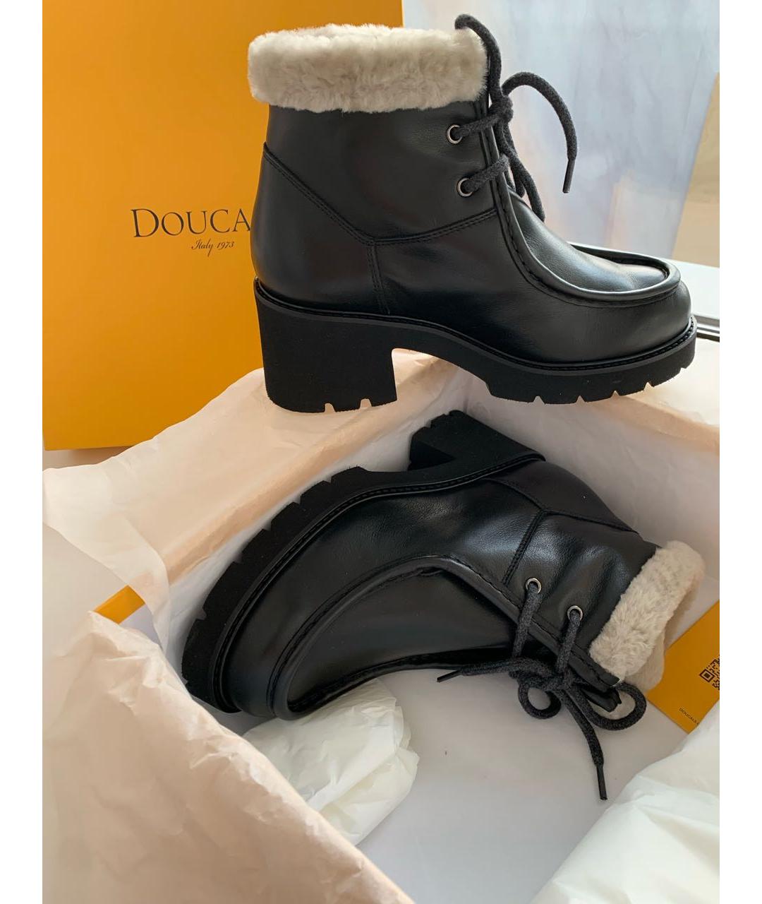 DOUCAL'S Черные кожаные ботильоны, фото 4