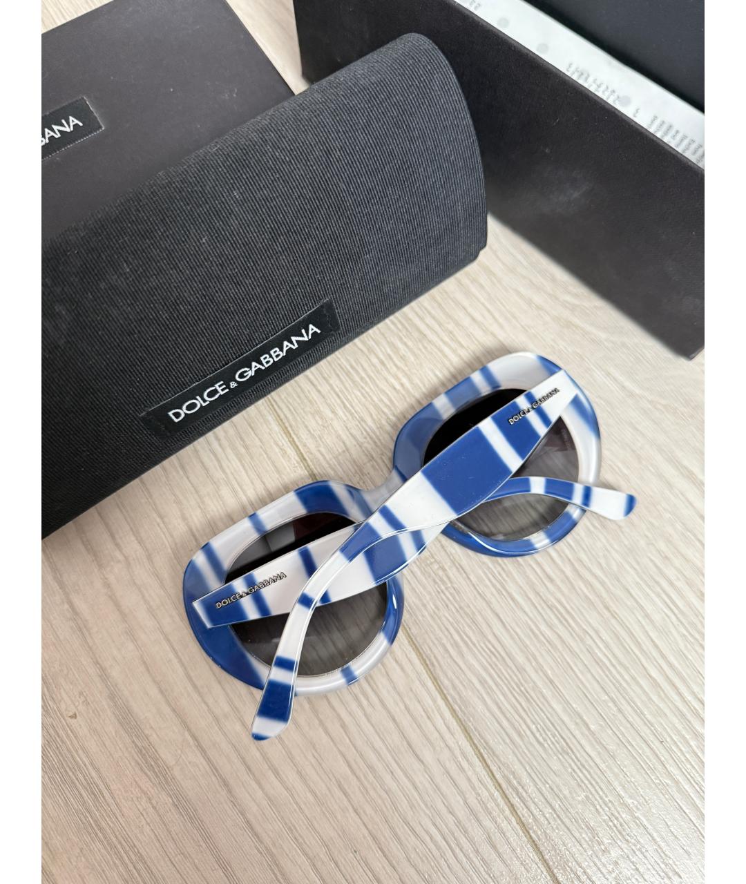 DOLCE&GABBANA Синие пластиковые солнцезащитные очки, фото 2