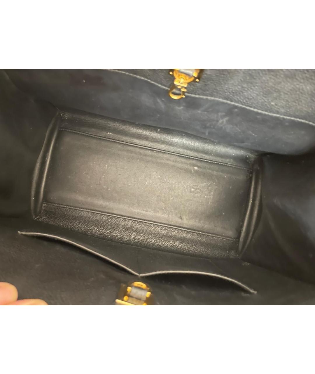 LOUIS VUITTON Черная кожаная сумка с короткими ручками, фото 4