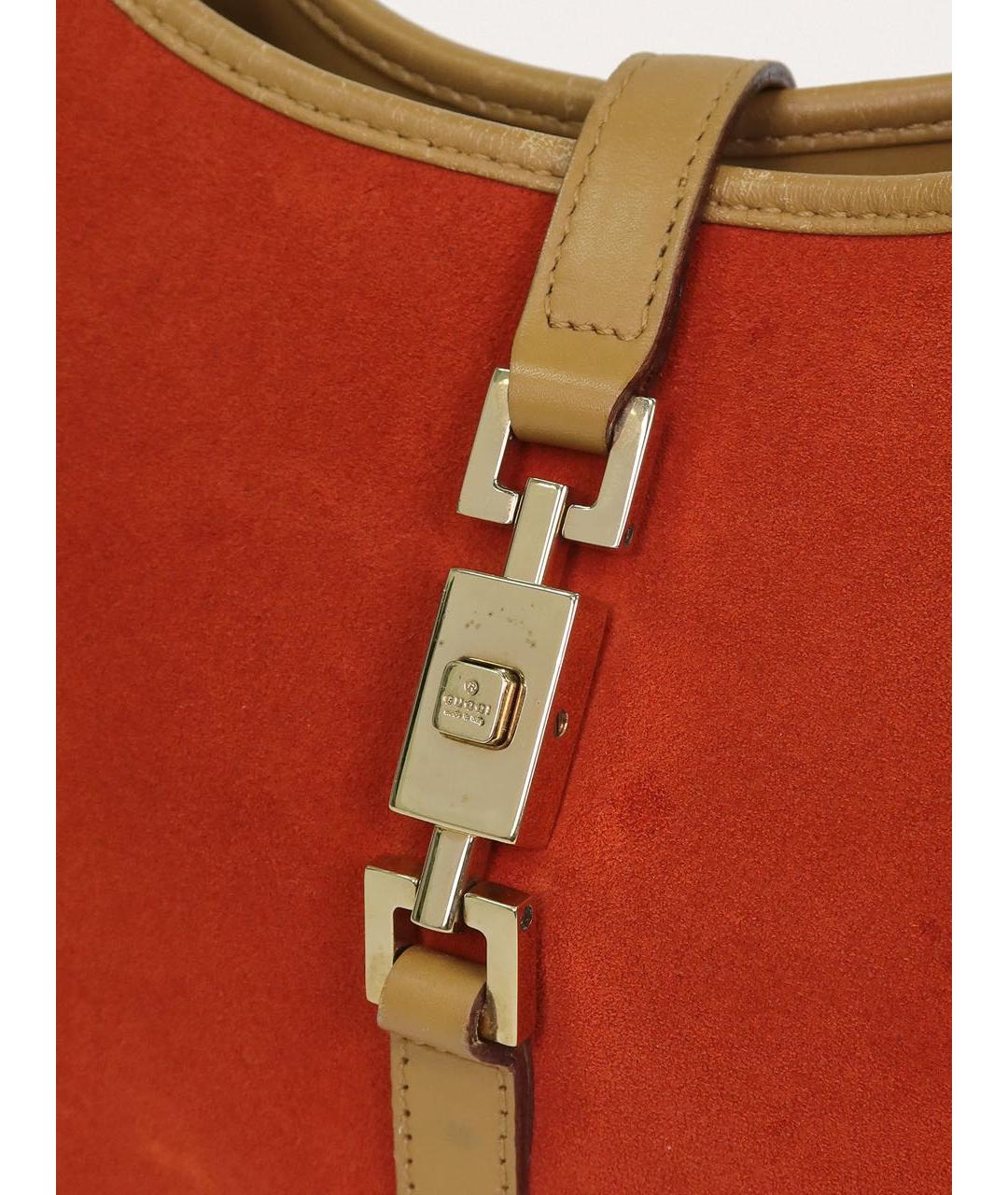 GUCCI Красная тканевая сумка с короткими ручками, фото 5