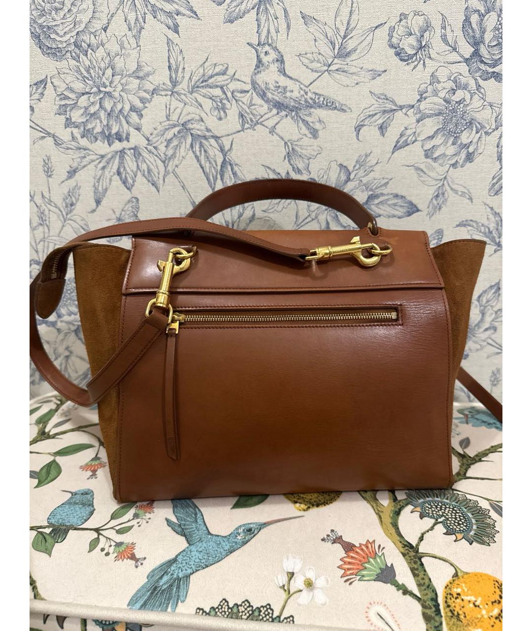 CELINE Коричневая замшевая сумка через плечо, фото 2