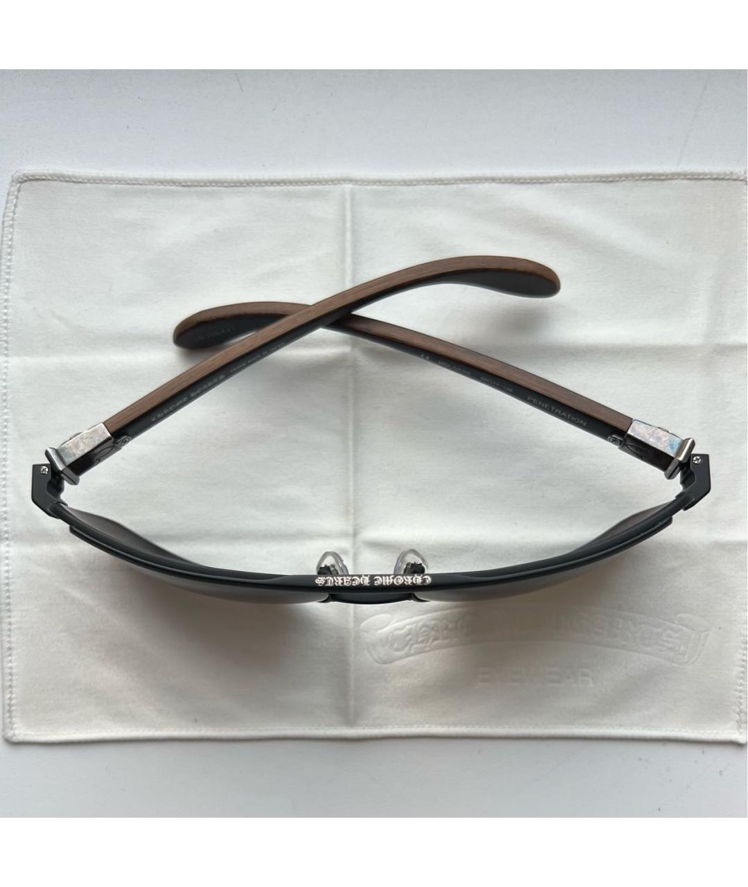 CHROME HEARTS Коричневые металлические солнцезащитные очки, фото 7