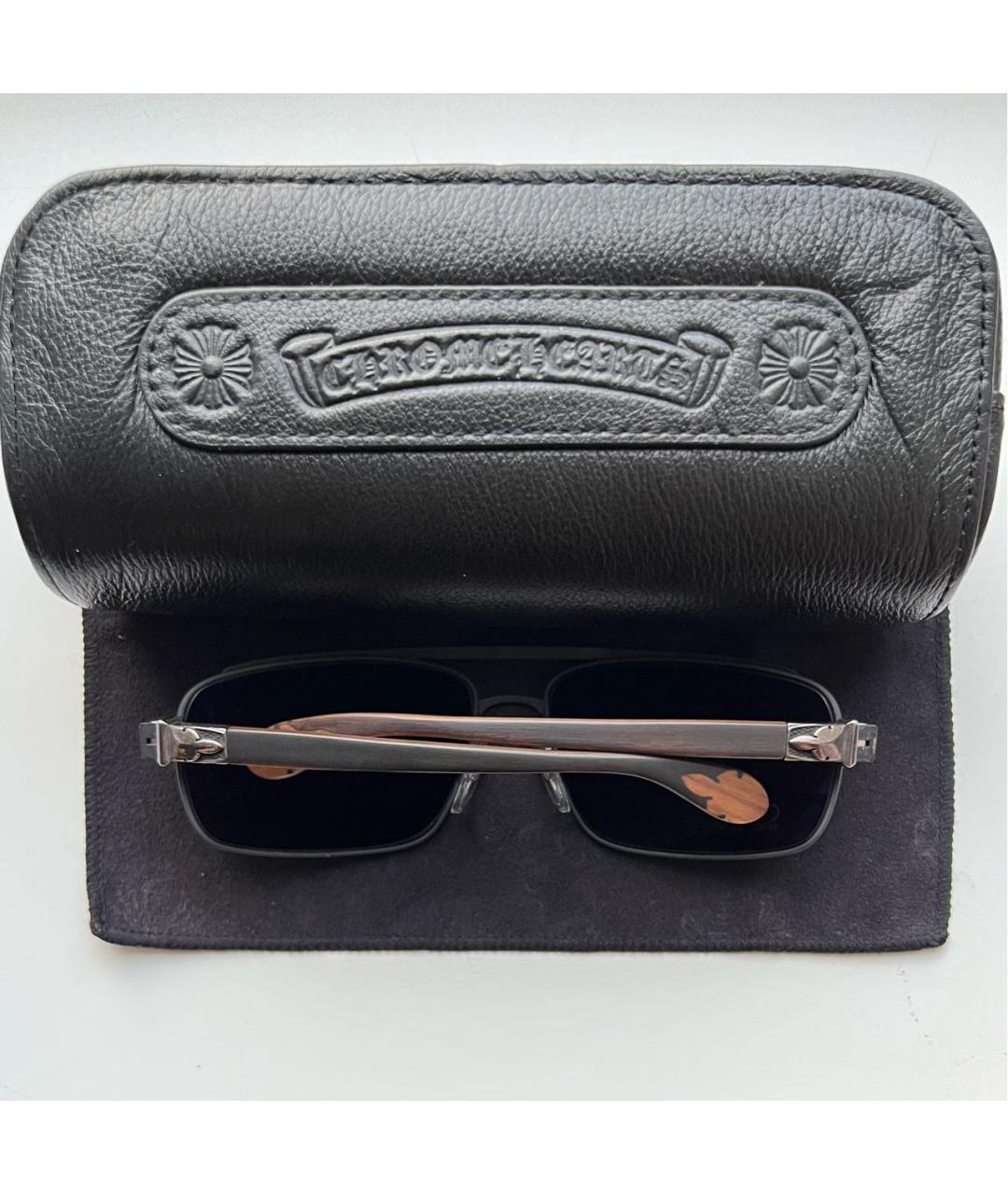 CHROME HEARTS Коричневые металлические солнцезащитные очки, фото 8