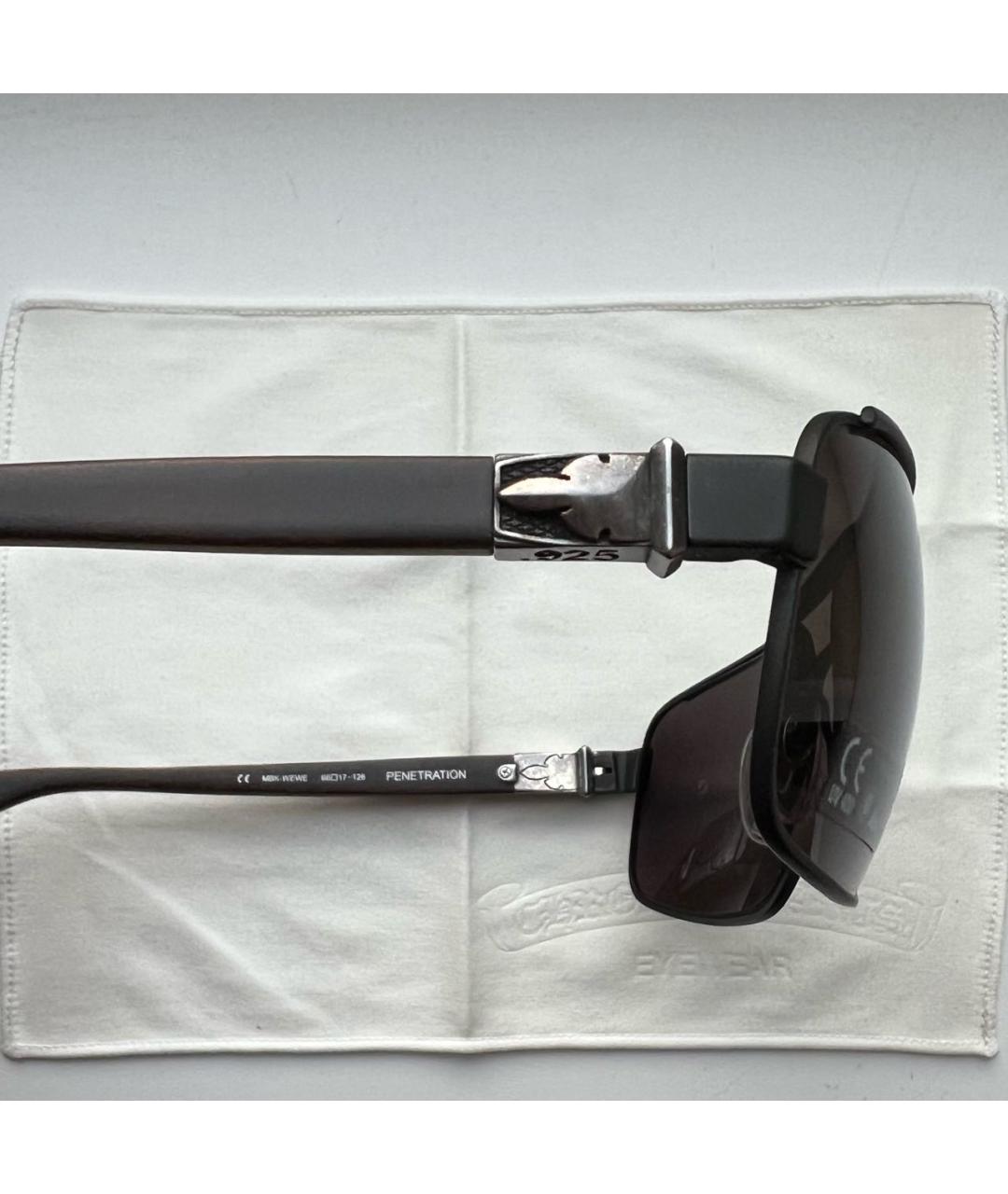 CHROME HEARTS Коричневые металлические солнцезащитные очки, фото 3