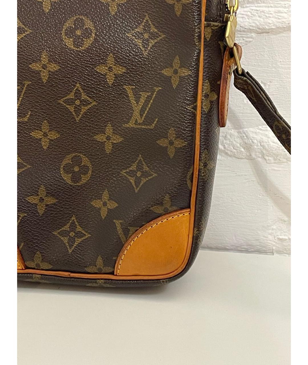 LOUIS VUITTON Коричневая кожаная сумка на плечо, фото 7