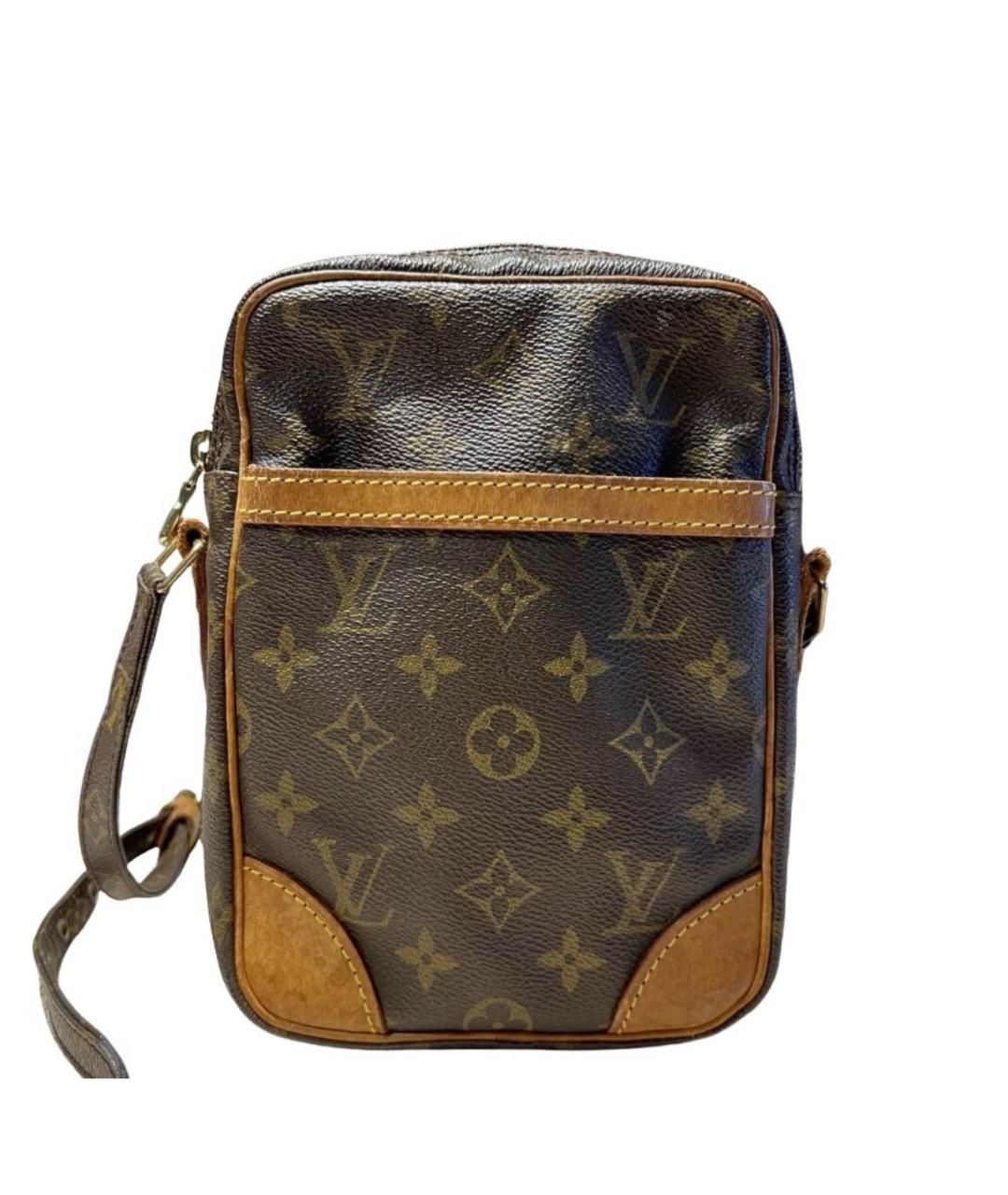 LOUIS VUITTON Коричневая кожаная сумка на плечо, фото 8