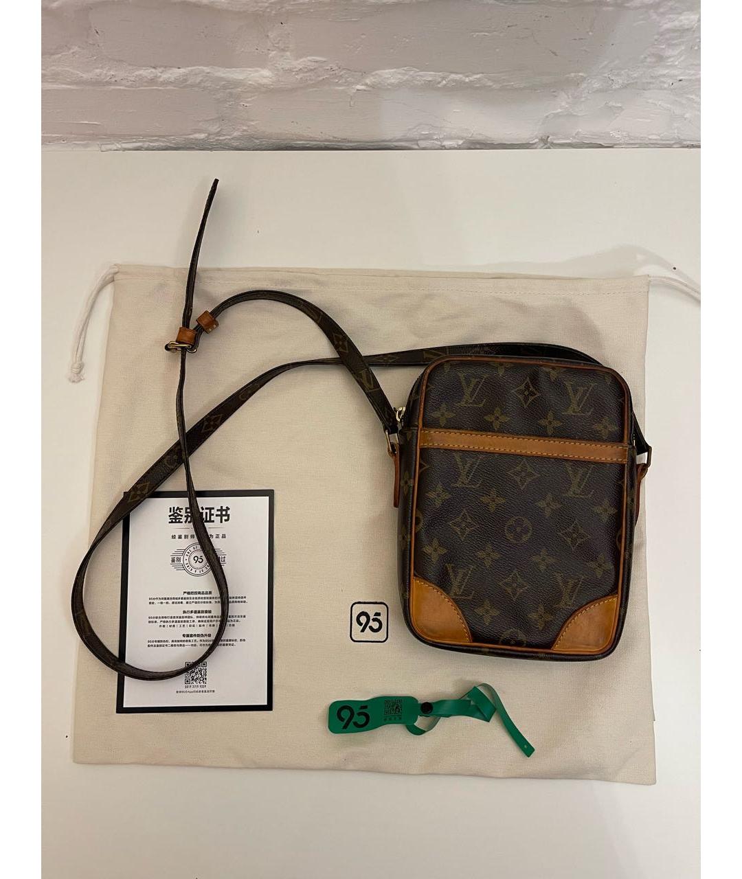 LOUIS VUITTON Коричневая кожаная сумка на плечо, фото 4