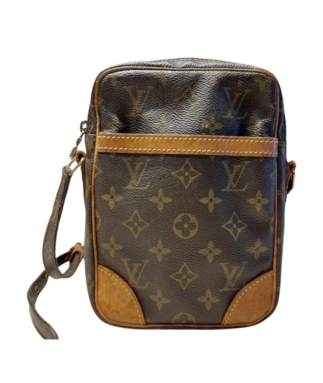 LOUIS VUITTON Коричневая кожаная сумка на плечо, фото 1