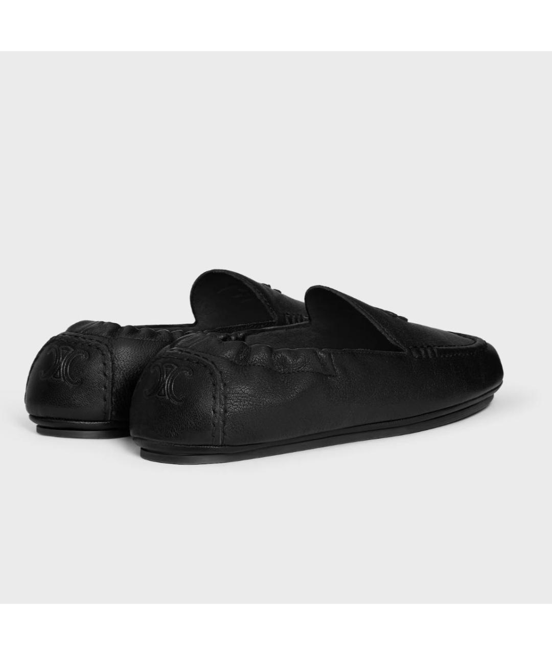 CELINE Черные кожаные мокасины, фото 3
