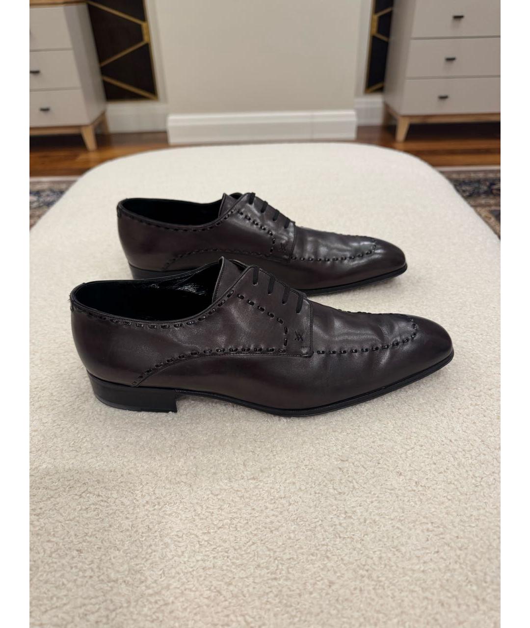 ARTIOLI Бордовые кожаные туфли, фото 7