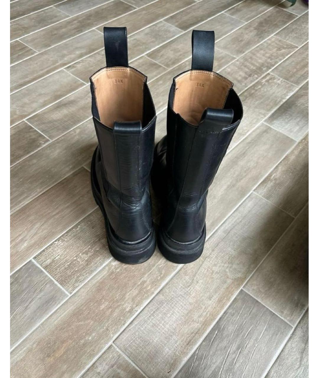 BOTTEGA VENETA Черные кожаные ботинки, фото 4