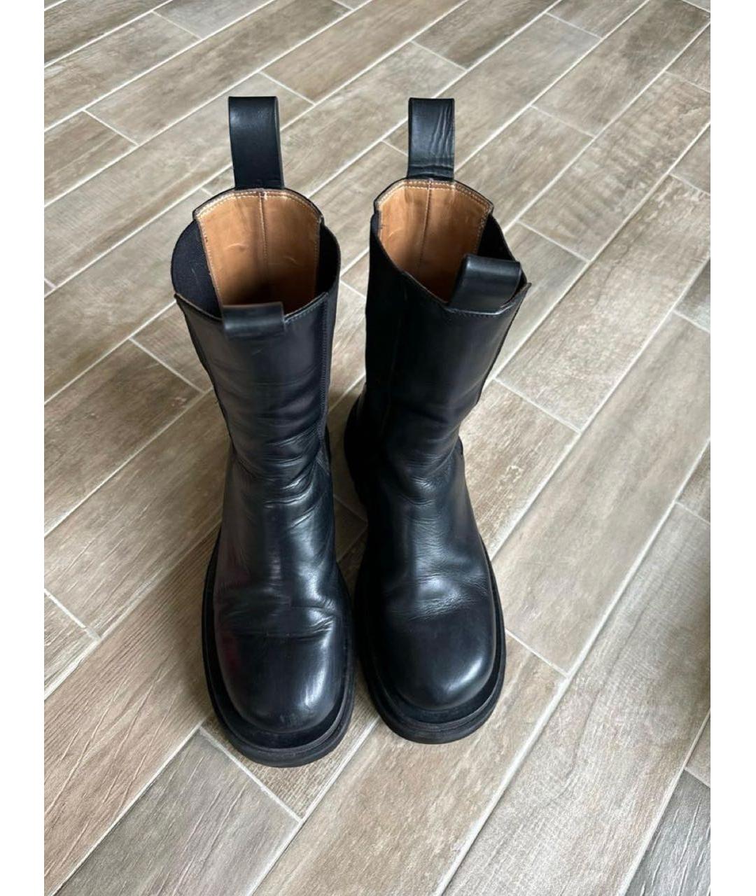 BOTTEGA VENETA Черные кожаные ботинки, фото 2