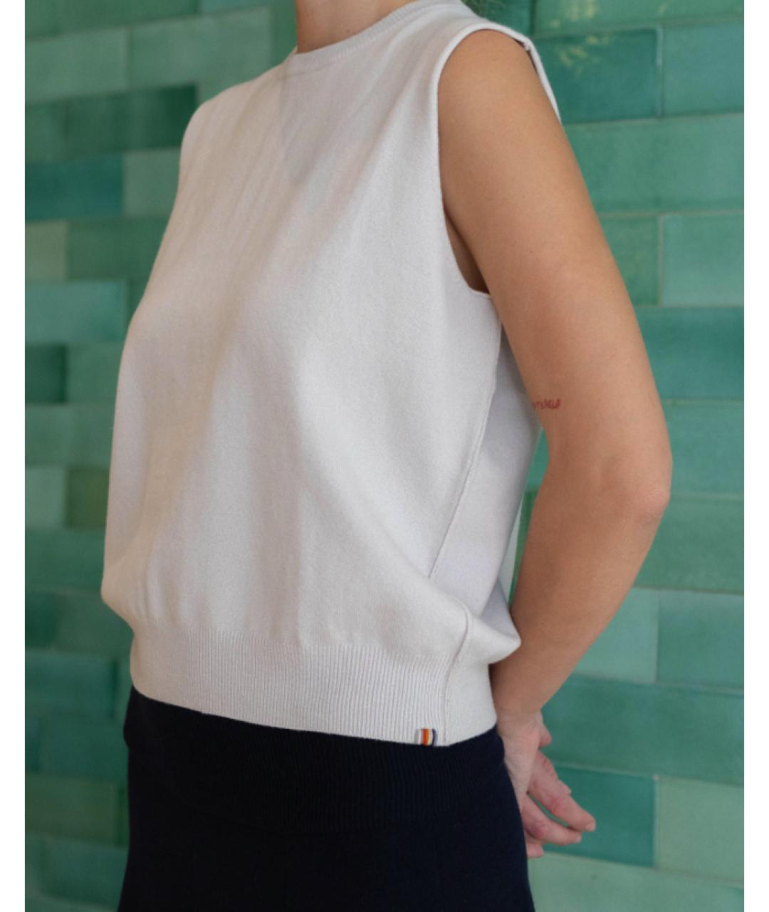 EXTREME CASHMERE Белая кашемировая жилетка, фото 3