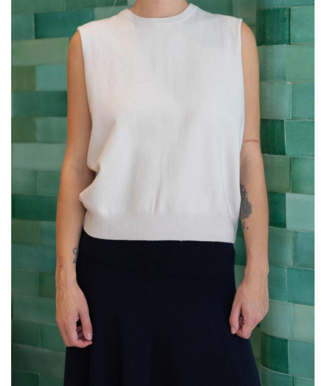 EXTREME CASHMERE Белая кашемировая жилетка, фото 2