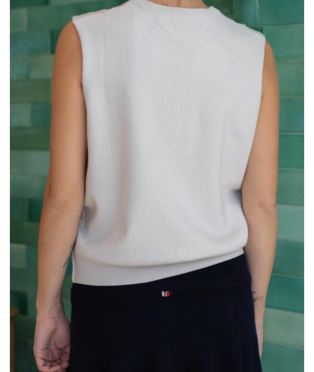 EXTREME CASHMERE Белая кашемировая жилетка, фото 4